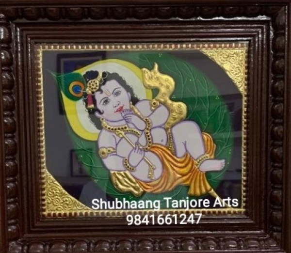 Krishna Baby Tanjore painting