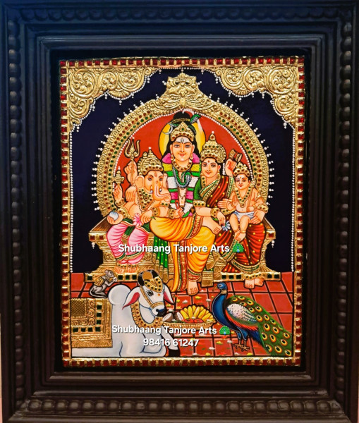 Shiva Family Tanjore Painting 3