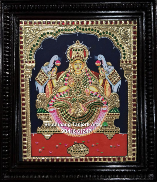 Gajalakshmi Tanjore painting 6