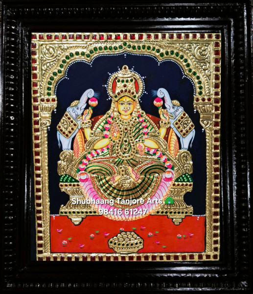 Gajalakshmi Tanjore painting 6