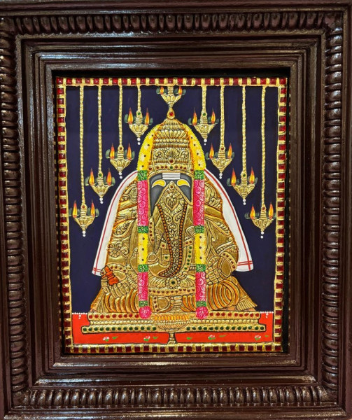 Pillayarpatti Pillayar Tanjore painting 02