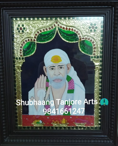 Sai Baba old tanjore painting