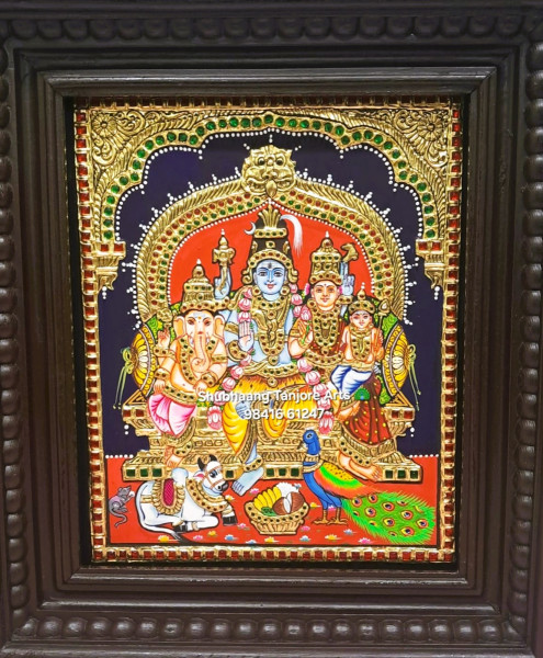 Shiva Family Tanjore Painting 05