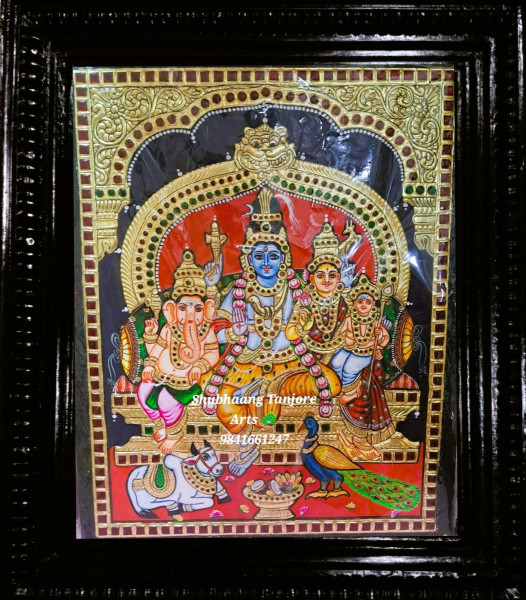Shiva Family Tanjore Painting 2