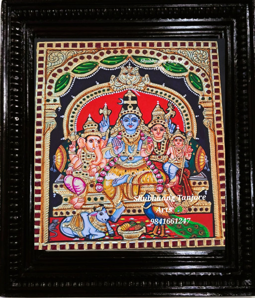 Shiva Family Tanjore Painting