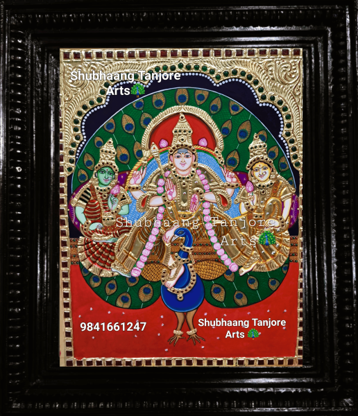 Murugan valli deivanai Tanjore painting 1