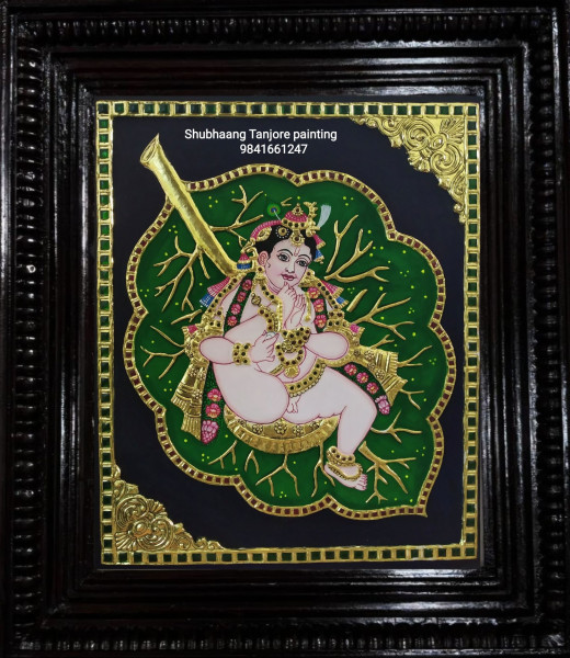 Baby Krishna Tanjore painting 2