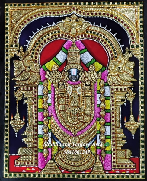 Balaji Blue Tanjore Painting